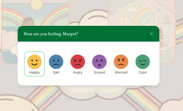 My Week view showing daily mood entries and routine completion bars